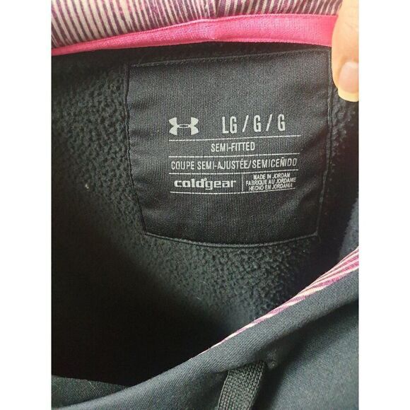 Under Armour Women's ColdGear Storm Hoodie Large Black & Pink NWOT - Picture 6 of 6